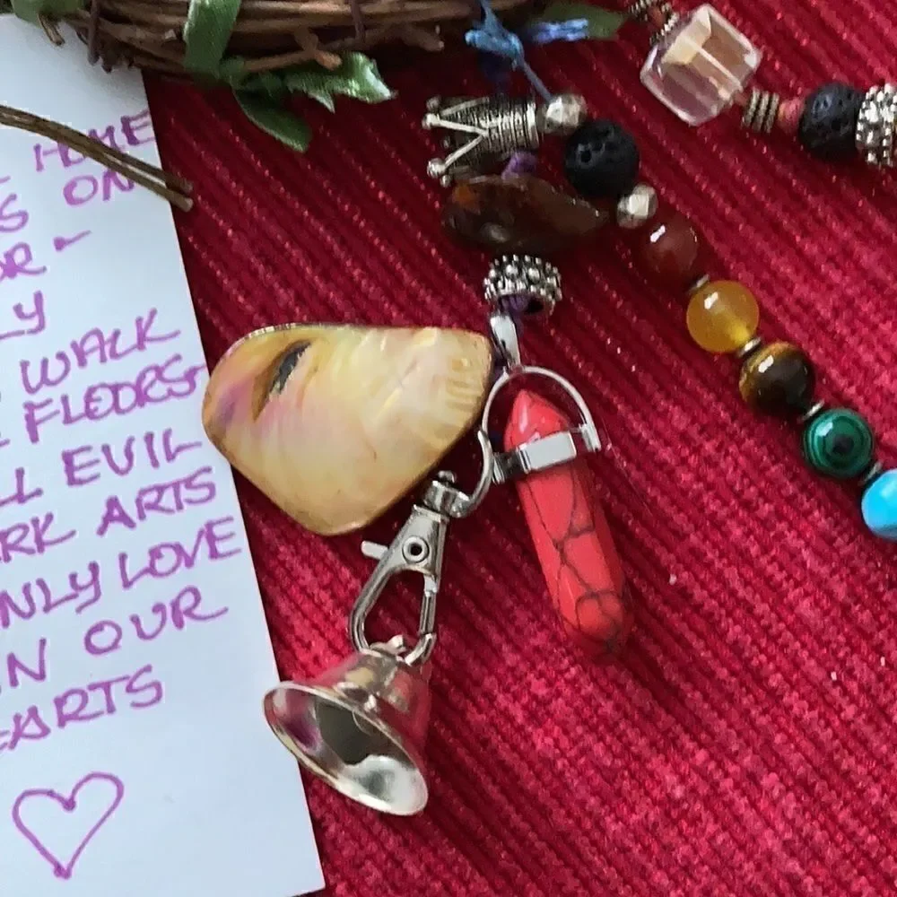 NWT handmade Door Blessings by Dani bells beads Buddha crystals